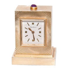 CARTIER  Gold Miniature Eight Day Clock