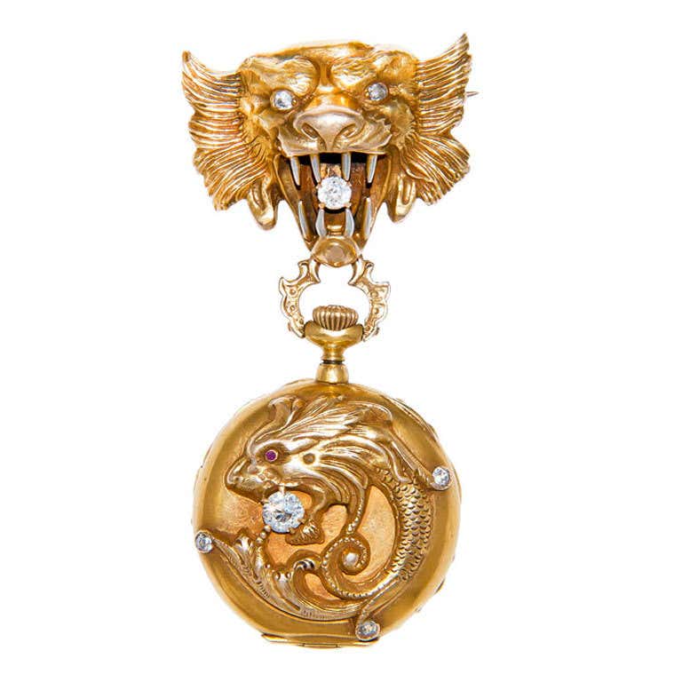 Art Nouveau Lapel Watch for C.D. Peacock at 1stDibs | cd peacock pocket ...