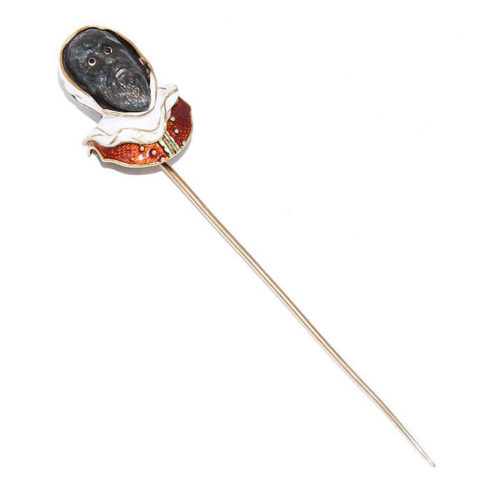 Women's or Men's Large Labradorite Gold 'Othello' Stick Pin