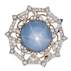 J.E.CALDWELL Star Sapphire Diamond Pin-Pendant