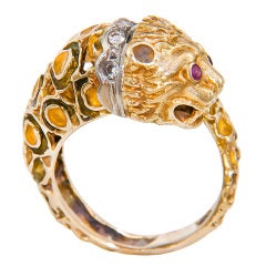 ILIAS LALAOUNIS Gold and Enamel Ring