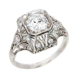 Vintage  Diamond  Platinum Engagement Ring
