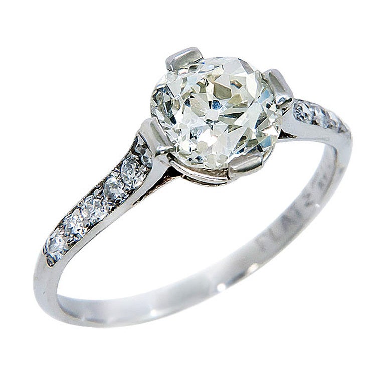 Antique Cushion Cut Diamond Engagement Ring