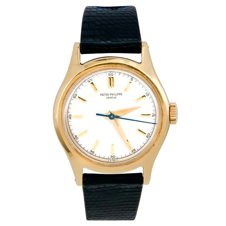 PATEK PHILIPPE Rare Yellow Gold Ref 565 with Center Seconds circa 1950s
