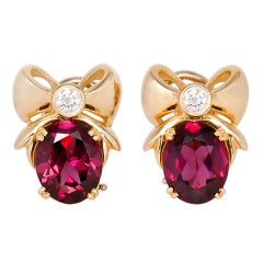 TIFFANY & CO. Gold and Garnet Earrings
