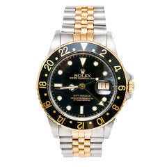 ROLEX Stainless Steel and Gold GMT-Master Ref 1675 circa 1986