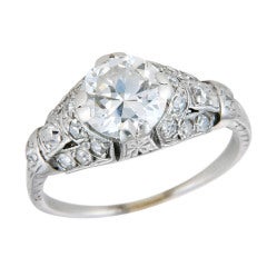 Vintage 1920's Diamond Platinum Engagement Ring