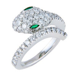 Diamond White Gold Snake Ring