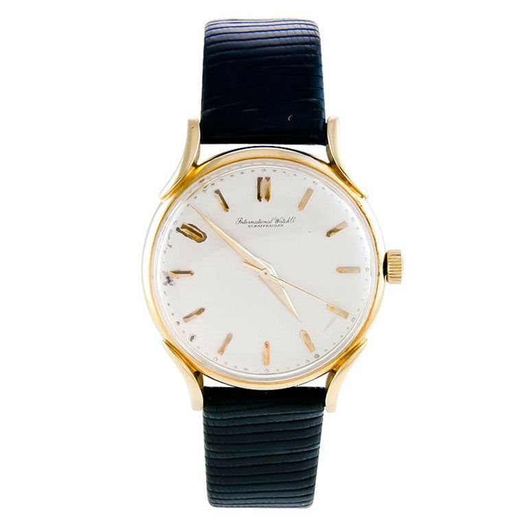 IWC Yellow Gold Wristwatch With Sweep Center Seconds at 1stdibs