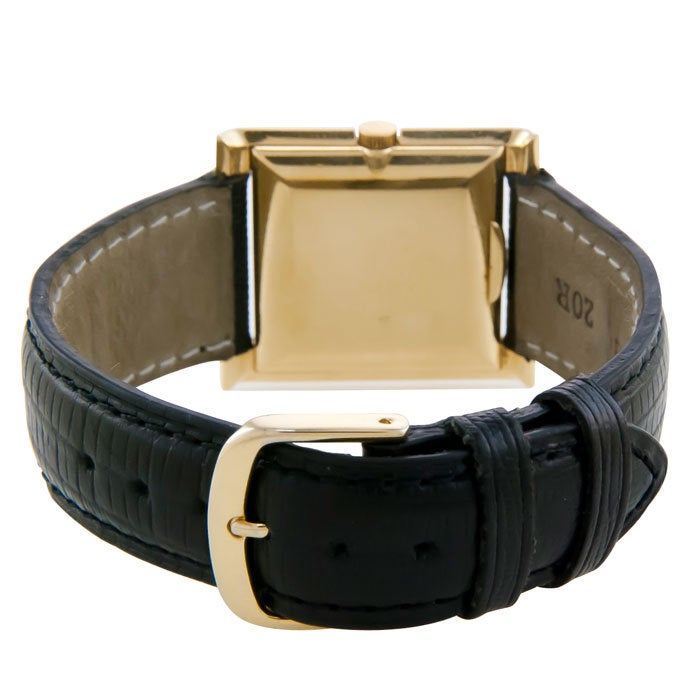 Women's or Men's PATEK PHILIPPE Yellow Gold Stepped Squared Wristwatch Ref 2562