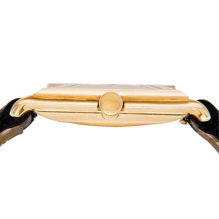 PATEK PHILIPPE Yellow Gold Stepped Squared Wristwatch Ref 2562 1