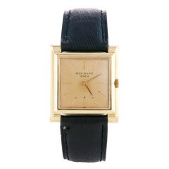 PATEK PHILIPPE Yellow Gold Stepped Squared Wristwatch Ref 2562