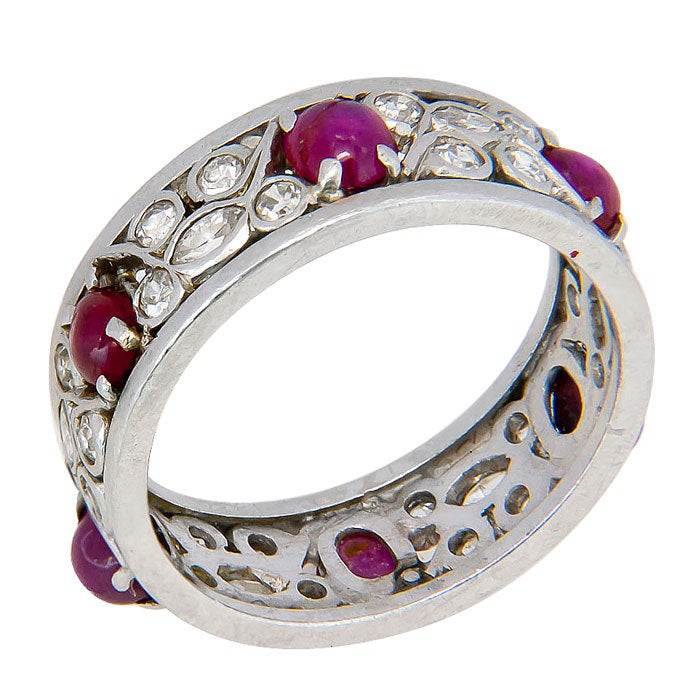 Art Deco Diamond & Ruby band Ring
