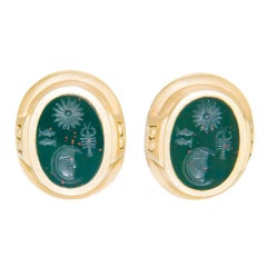 KIESELSTEIN CORD Gold Intaglio Ear Clips