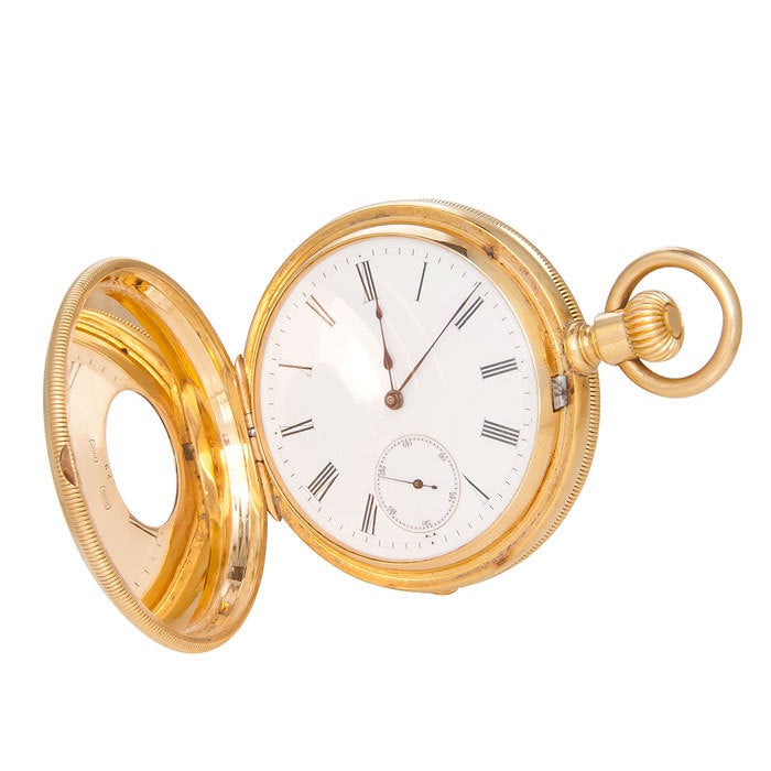 Victorian PATEK PHILIPPE Yellow Gold Demi-Hunter Cased Pocket Watch