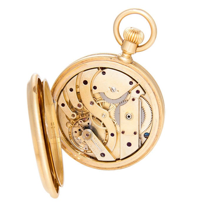PATEK PHILIPPE Yellow Gold Demi-Hunter Cased Pocket Watch 1