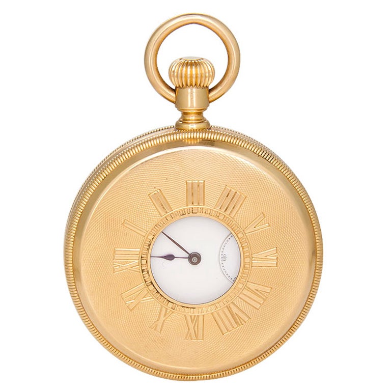 PATEK PHILIPPE Yellow Gold Demi-Hunter Cased Pocket Watch