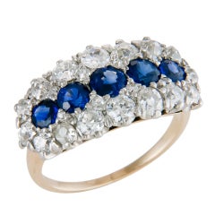 Fine Antique Diamond 
Sapphire Ring