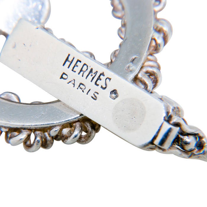 HERMES 1970's Large Sterling Silver Loop Bracelet 1
