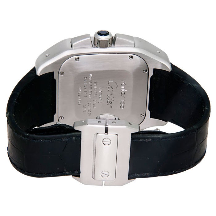 Men's CARTIER Stainless Steel Santos 100 Chronograph Wristwatch circa 2000s