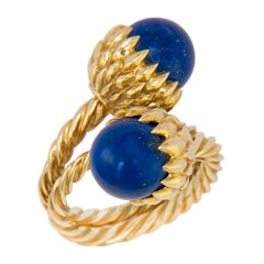 TIFFANY SCHLUMBERGER Gold and Lapis Acorn Ring