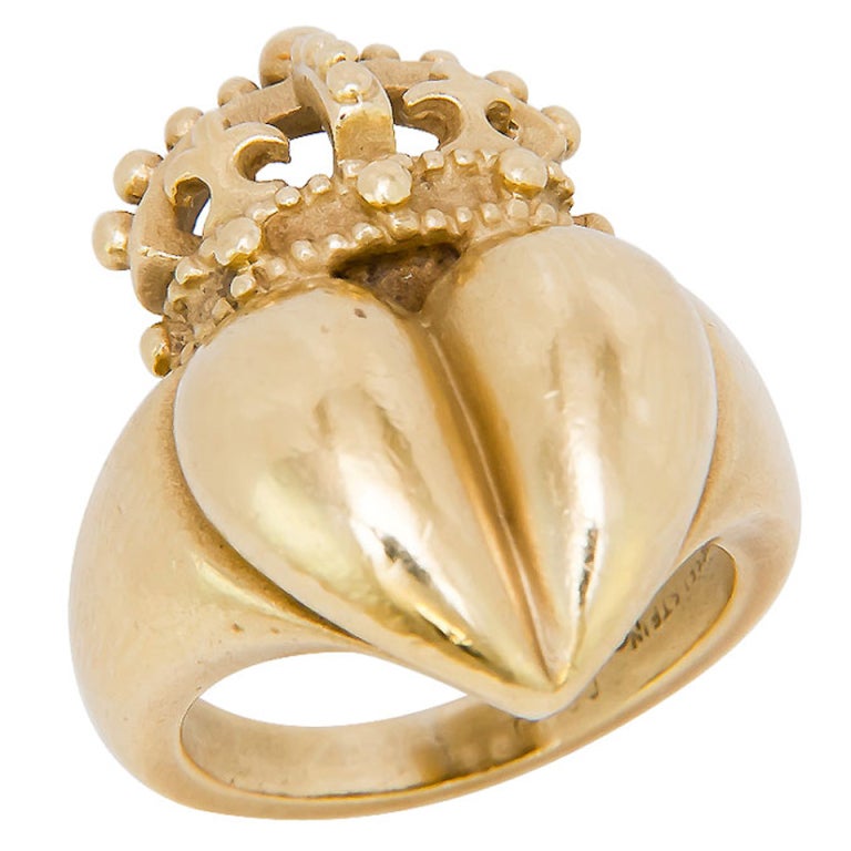 Kieselstein Cord Heart Crown Ring