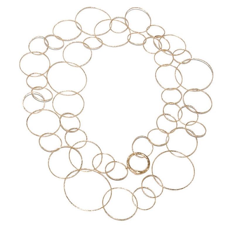 TIFFANY  PALOMA PICASSO Gold  Hammered Circles Necklace