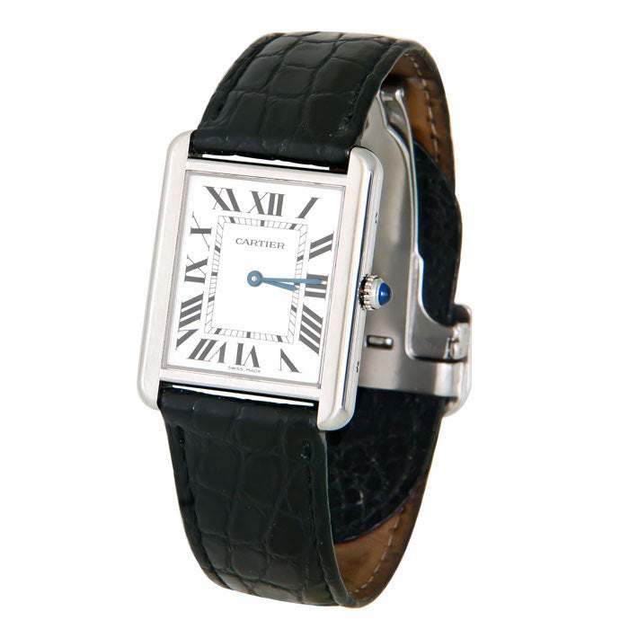 Cartier Stainless Steel Tank Solo Wristwatch In Excellent Condition In Chicago, IL