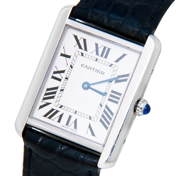 Women's or Men's Cartier Stainless Steel Tank Solo Wristwatch
