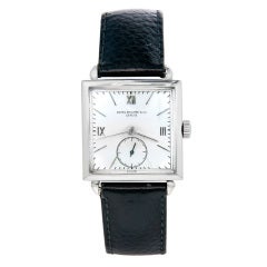 Circa: 1944 Patek Philippe Ref 1432 Orologio da polso quadrato in acciaio inossidabile