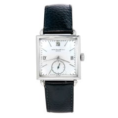 Circa: 1944 Patek Philippe Ref 1432 stainless steel Square Wristwatch