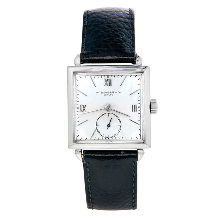 Quadratische Patek Philippe Ref 1432 Edelstahl-Armbanduhr, ca. 1944