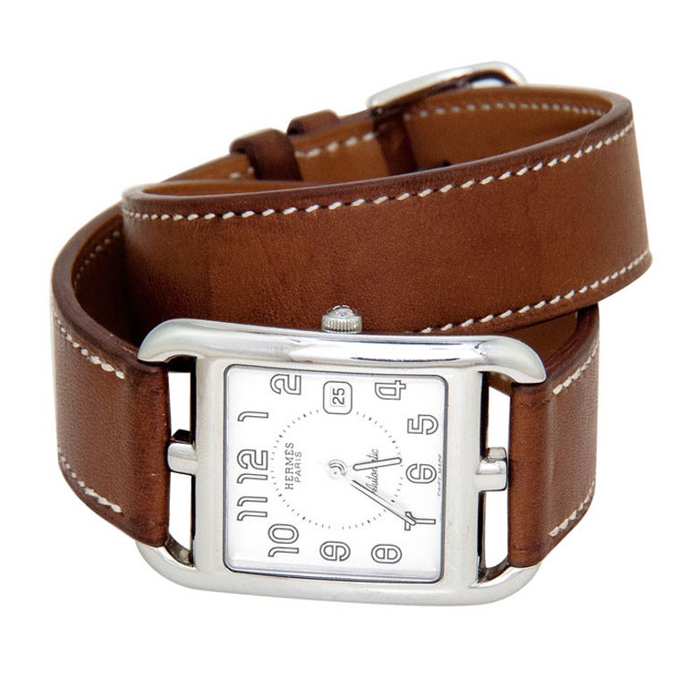 Hermes Stainless Steel Large Cape Cod Wristwatch