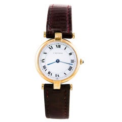 Vintage Cartier Lady's Yellow Gold Vendome Wristwatch