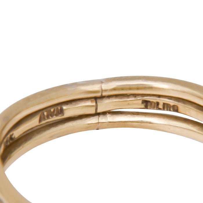 Women's 1970s Gold and Enamel Flower Ring by Toliro