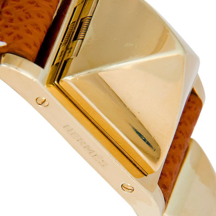 Hermes Lady's Gilt Medor Wristwatch In Good Condition In Chicago, IL