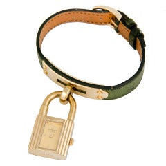 Hermes Lady's Gilt Kelly Wristwatch