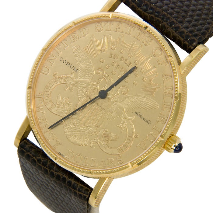 Corum Yellow Gold $20 Coin Wristwatch In Excellent Condition In Chicago, IL