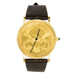 Retro Corum Yellow Gold $20 Coin Wristwatch