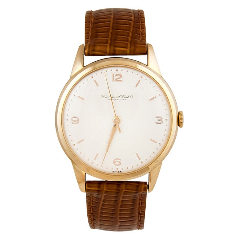 IWC Yellow Gold Wristwatch with Sweep Center Seconds circa 1950s