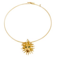 CARTIER Yellow Gold Lion Necklace