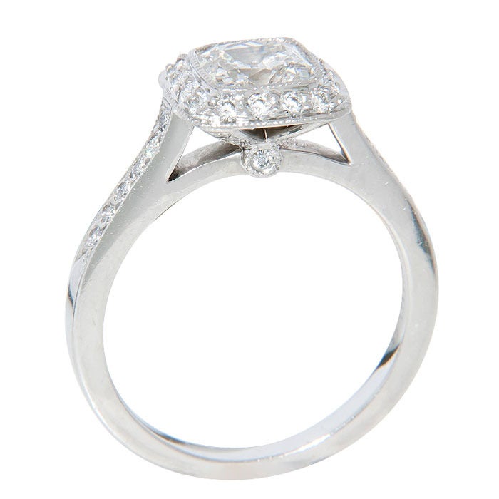 Tiffany & Company 1.15 Cushion Diamond Ring In New Condition In Chicago, IL