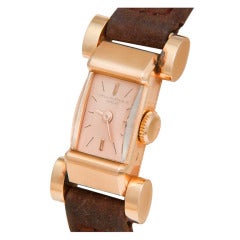 Patek Philippe Rare Lady's Rose Gold Wristwatch with Unusual Case
