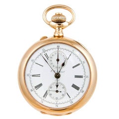 Antique G.L. Guinand Yellow Gold Split-Seconds Chronograph Pocket Watch