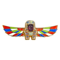 Egyptian Revival Winged Sphinx Brooch