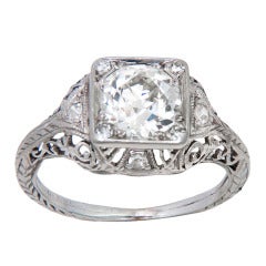 Vintage 1920s Platinum and Diamond Engagement Ring