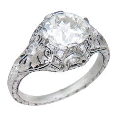 Vintage 1920s Platinum and Diamond Engagement Ring