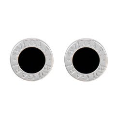 Bulgari White Gold And Onyx Earrings