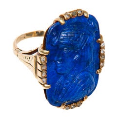Gold and Lapis Lazuli Egyptian Revival Ring