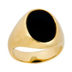Tiffany & Company Gents yellow Gold & Onyx Ring